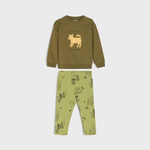 Sinsay - Komplet: bluza i legginsy - Zielony - chłopiec - 2267X-81X