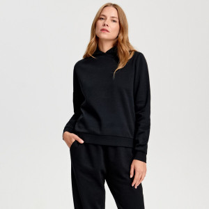 Sinsay - Bluza z kapturem - Czarny - damski - 2301B-99X