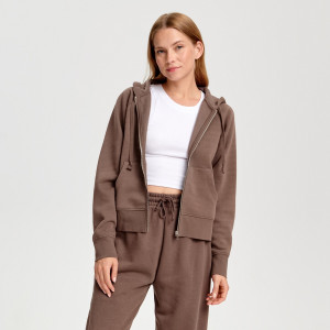 Sinsay - Felpa con cappuccio - Marrone - Da donna - 2302B-84X