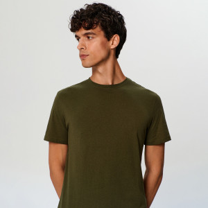 Sinsay - Koszulka - Khaki - męski - 2358O-87X
