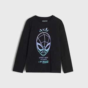Sinsay - Koszulka Spiderman - Czarny - chłopiec - 237AE-99X