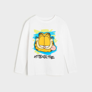 Sinsay - Koszulka Garfield - Biały - chłopiec - 241AE-00X