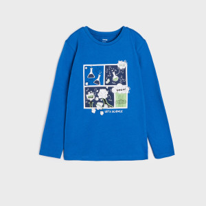 Sinsay - Koszulka z nadrukiem - Niebieski - chłopiec - 2456O-52X