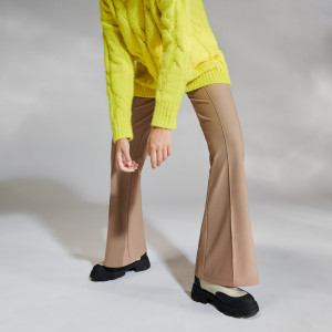 Sinsay - Pantaloni high waist wide leg - Bej - Femei - 2475Q-08X