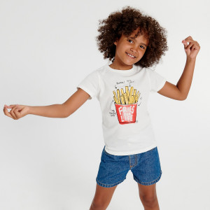 Sinsay - Koszulka z nadrukiem - Kremowy - dziewczynka - 2517X-01X