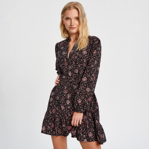 Sinsay - Sukienka mini w kwiaty - Wielobarwny - damski - 2597X-MLC