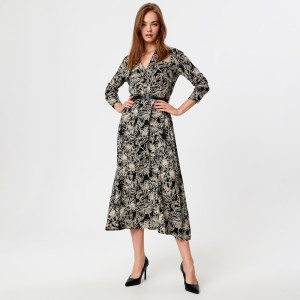 Sinsay - Sukienka midi z paskiem - Wielobarwny - damski - 2598X-MLC