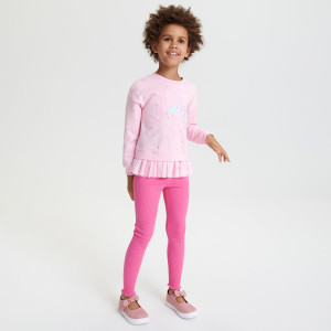 Sinsay - Komplet: bluza i legginsy - Różowy - dziewczynka - 2645X-03X