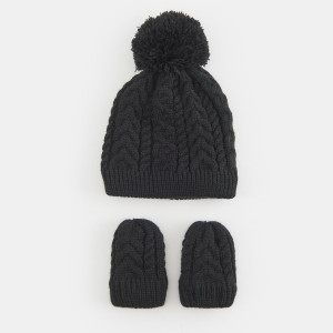 Sinsay - Komplet: czapka i rękawiczki - Czarny - chłopiec - 2660F-99X