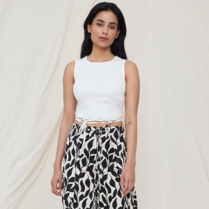 Sinsay - Top w prążki - Kremowy - damski - 2728F-01X