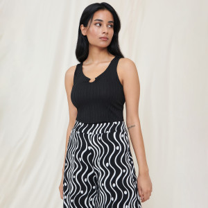 Sinsay - Top w prążki - Czarny - damski - 2730F-99X