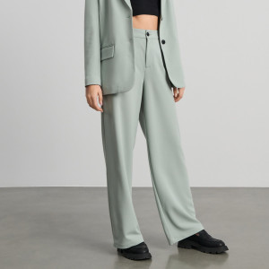 Sinsay - Hose mit weitem Bein - Grün - damen - 278AB-07X