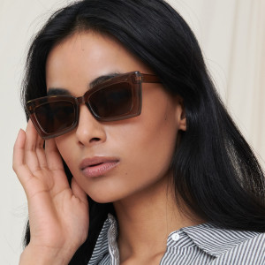 Sinsay - Okulary przeciwsłoneczne - Brązowy - damski - 2829M-88X