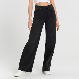 Sinsay - Jeansy wide leg high waist - Czarny - damski - 284AN-99J
