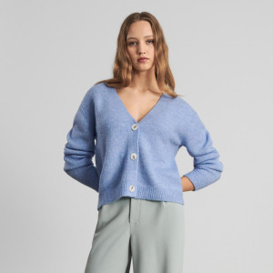 Sinsay - Cardigan in morbido jersey - Blu - Da donna - 287AB-05M