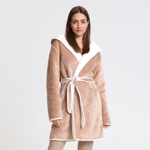 Sinsay - Szlafrok - Beżowy - damski - 2940B-08X