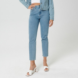 Sinsay - Jeansy mom high waist - Niebieski - damski - 2958B-55J