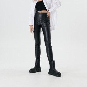 Sinsay - Pantalón de polipiel - Negro - Mujeres - 2976B-99X