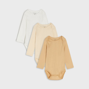 Sinsay - Body 3 pack - Beżowy - dziewczynka - 3030J-08X