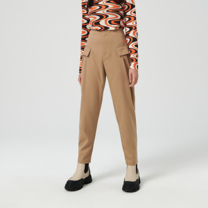 Sinsay - Spodnie baggy - Beżowy - damski - 3087B-08X