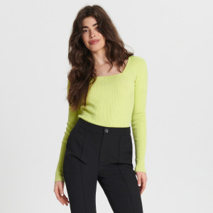 Sinsay - Pullover aus Rippstrick - Grün - damen - 311AB-71X