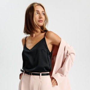 Sinsay - Top na ramiączkach - Czarny - damski - 3160X-99X