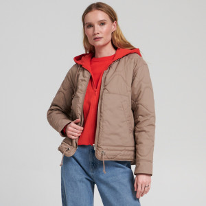 Sinsay - Kurtka z odpinanym kapturem - Beżowy - damski - 3163F-80X