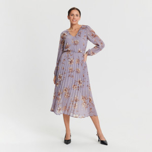 Sinsay - Sukienka midi w kwiaty - Wielobarwny - damski - 3225X-MLC