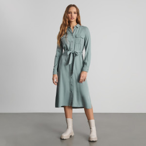 Sinsay - Midikleid - Türkis - damen - 3301X-60X