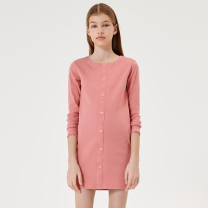 Sinsay - Kleid aus Rippstrick - Rosa - Mädchen - 3344J-31X