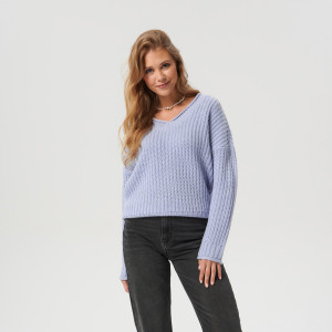 Sinsay - Pullover aus Rippstrick - Blau - damen - 3359X-95X