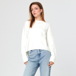 Sinsay - Pullover aus weichem Jersey - Elfenbein - damen - 3362X-01X