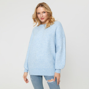 Sinsay - Sweter z bufiastymi rękawami - Niebieski - damski - 3390X-05M