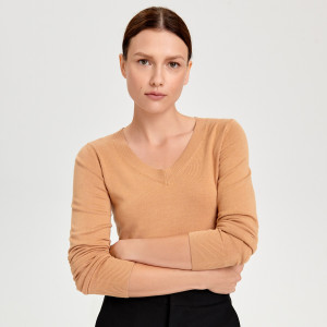 Sinsay - Pullover aus weichem Jersey - Beige - damen - 3403X-12X