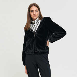 Sinsay - Kurtka z kapturem - Czarny - damski - 3552X-99X