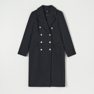 Sinsay - Płaszcz dwurzędowy - Granatowy - damski - 3556X-59X