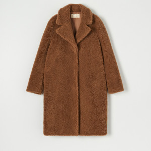 Sinsay - Płaszcz teddy - Brązowy - damski - 3568X-82X