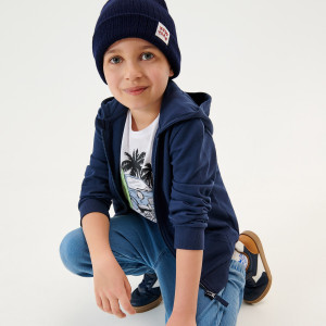 Sinsay - Kapuzenjacke mit Reißverschluss - Marineblau - Jungs - 3571J-59X