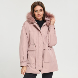 Sinsay - Kurtka parka - Różowy - damski - 3571X-03X