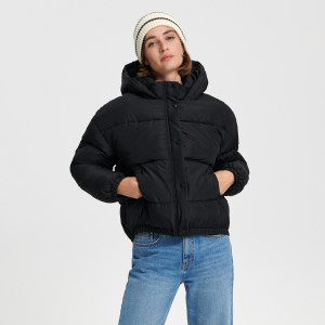 Sinsay - Steppjacke mit Kapuze - Schwarz - damen - 3578X-99X