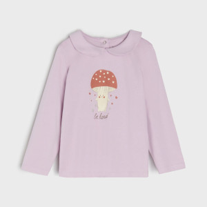 Sinsay - Koszulka z nadrukiem - Fioletowy - dziewczynka - 3599M-04X