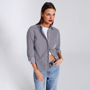 Sinsay - Koszula bawełniana - Czarny - damski - 3631Z-99P