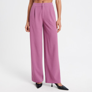 Sinsay - Spodnie wide leg - Fioletowy - damski - 3640X-48X