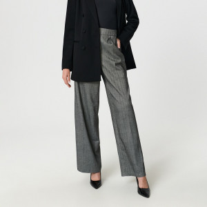 Sinsay - Spodnie wide leg - Szary - damski - 3666X-90P
