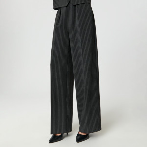 Sinsay - Spodnie wide leg - Czarny - damski - 3666X-99P
