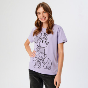 Sinsay - Koszulka Disney 100 - Niebieski - damski - 3667B-54X