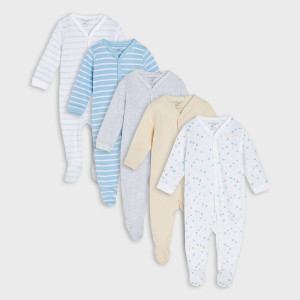 Sinsay - Pajacyki 5 pack - Biały - dziewczynka - 3720J-00X