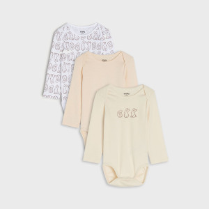 Sinsay - Body 3 pack - Biały - dziewczynka - 3761M-00X