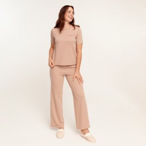 Sinsay - Piżama - Beżowy - damski - 3800B-08X