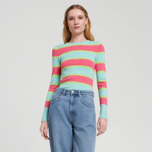 Sinsay - Maglione a righe - Arancione - Da donna - 3812F-32X